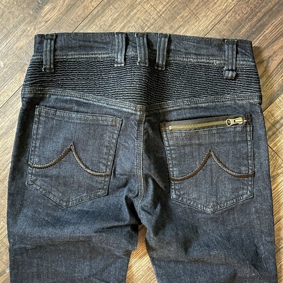 VTG Panno D'or Moto Jeans Men's Size 28 (27x27) Slim Fit Dark Wash Made in USA - Picture 4 of 9